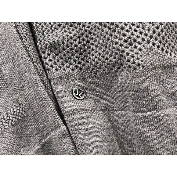 Lululemon Find Your Light Wrap Cotton Poly Silk Mesh Knit Open Front Sweater O/S - Picture 7 of 7
